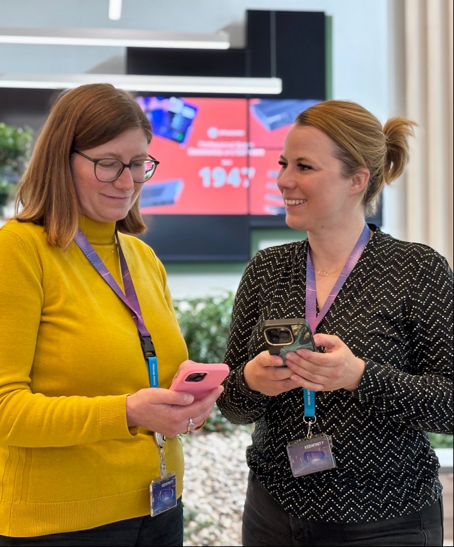 Barbara Zelenay with a colleague during the transformation